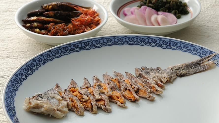 日の菜漬け（丸長）、鮒寿し・つくだ煮各種