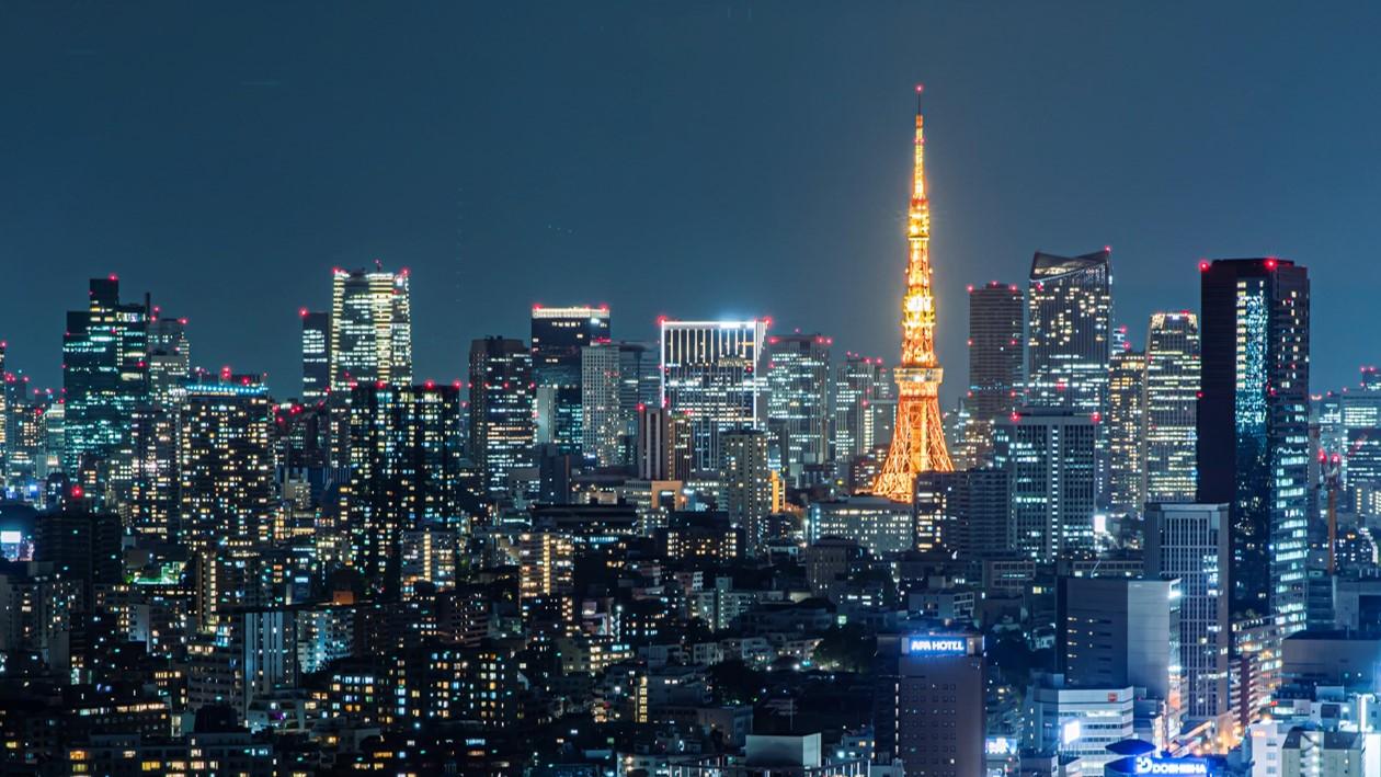 客室から見える夜景