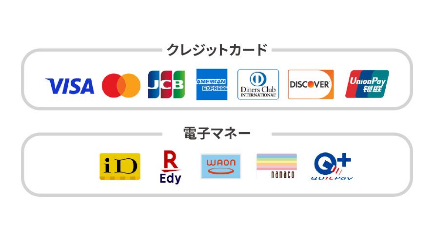 現金払いのほか、以下のお支払方法をご利用いただけます。