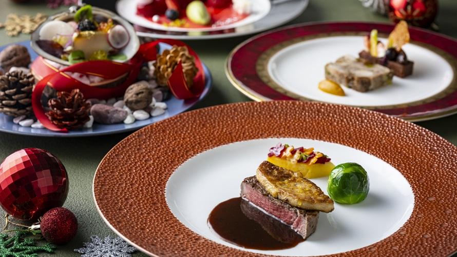 国産牛フィレ肉のグリルと鴨フォアグラのソテー 黒トリュフ華やぐ貴腐ワインのソースとご一緒に